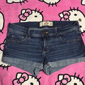 Hollister Low Rise Blue Denim Shorts